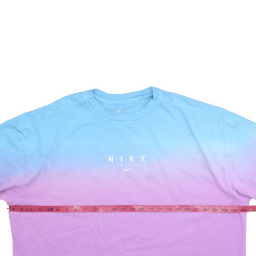 Nike Men's Blue Purple Ombre Oversized T-Shirt - L Cotton Crew Neck