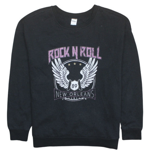 Anko Women's Black Rock N Roll Pullover Sweatshirt Size 12