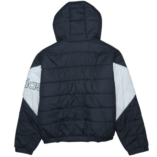 adidas Womens Black Puffer Jacket Size 16 Hooded Quilted Coat