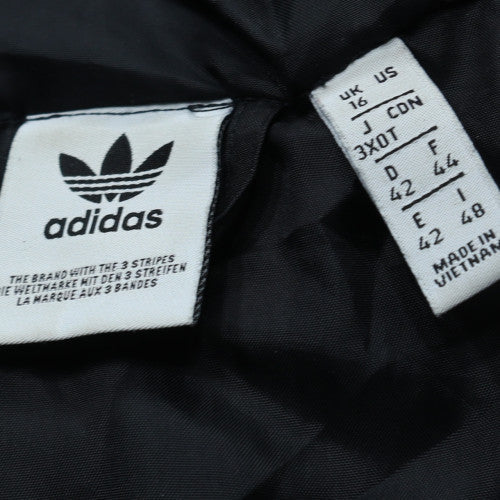adidas Womens Black Puffer Jacket Size 16 Hooded Quilted Coat