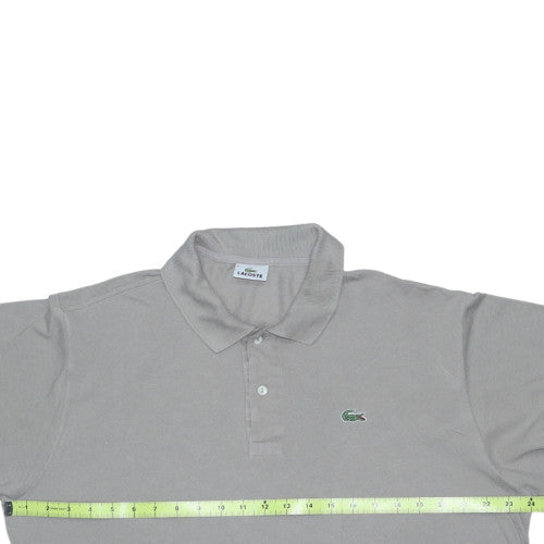 Lacoste Men’s Grey Long Sleeve Cotton Polo Shirt Size S