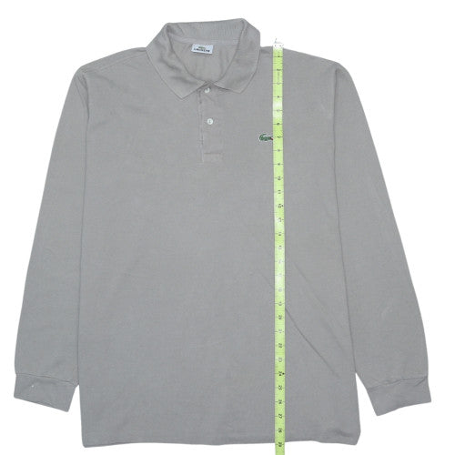 Lacoste Men’s Grey Long Sleeve Cotton Polo Shirt Size S