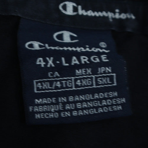 Champion Men's Black 4XL Crew Neck Cotton Logo T-Shirt