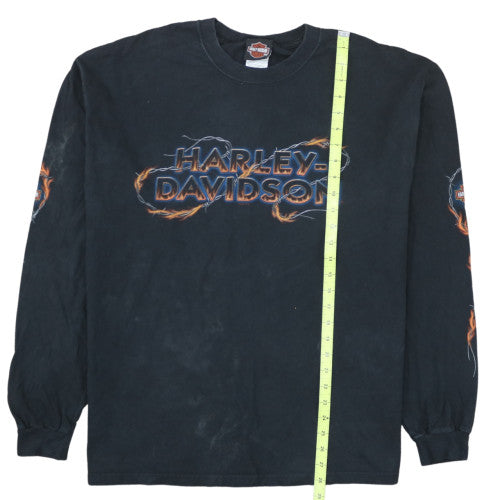 Harley-Davidson Mens Black XL Long Sleeve Graphic T-Shirt