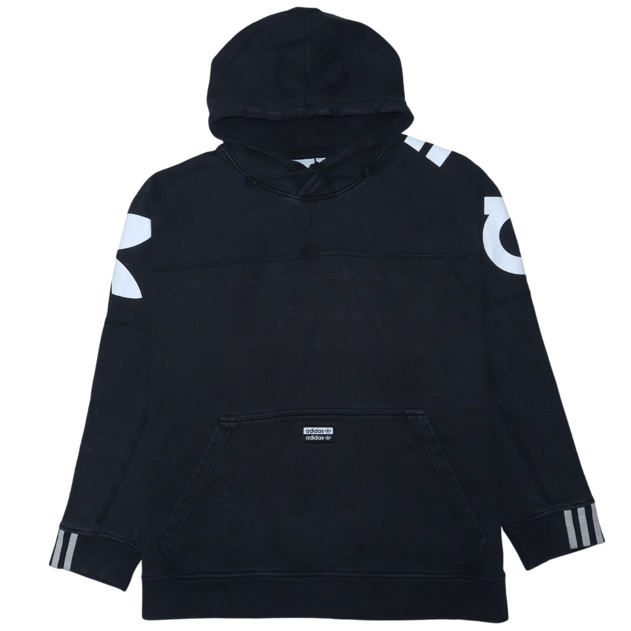 Adidas Men’s Black XL Pullover Hoodie with Logo Print
