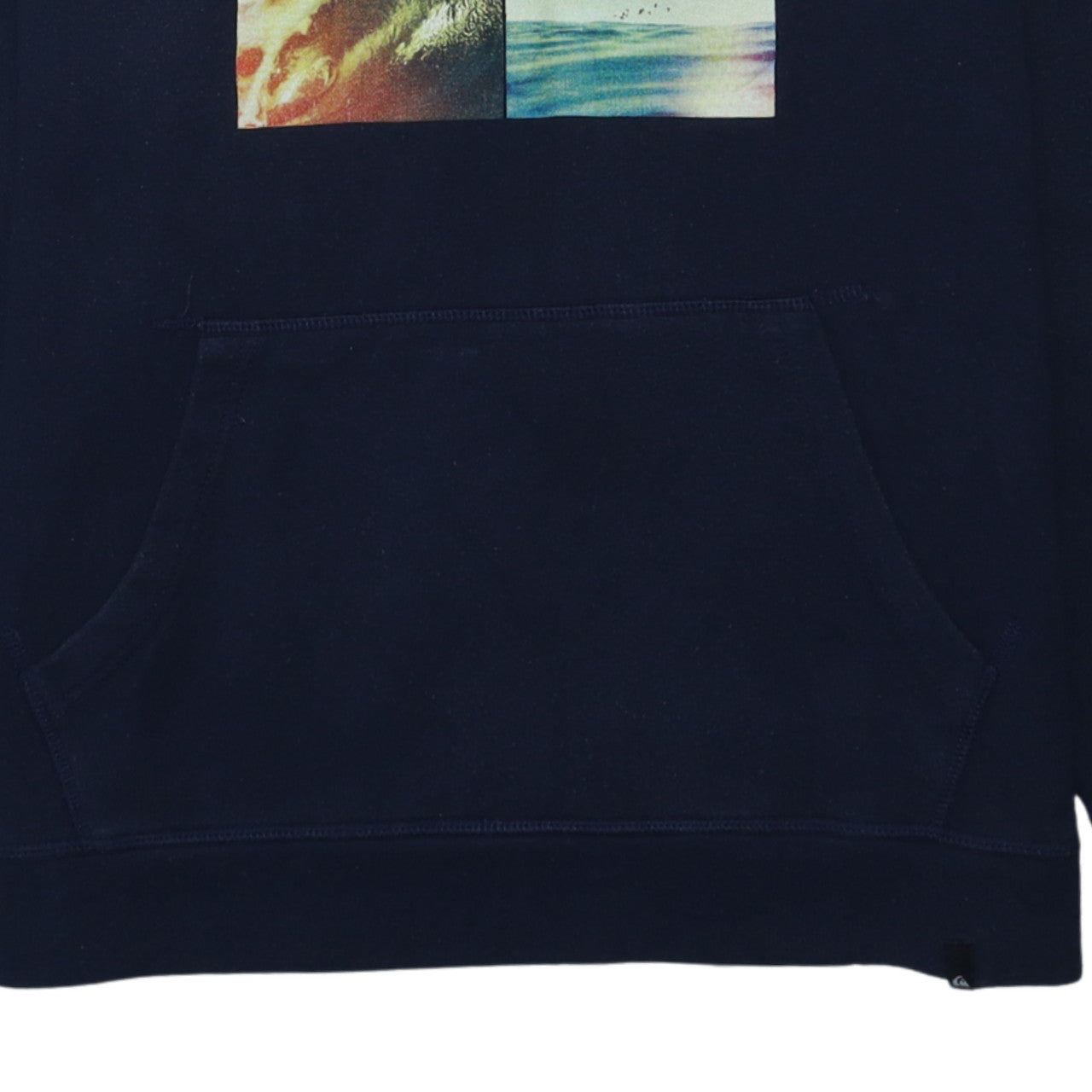 Quiksilver Mens Blue XL Pullover Hoodie Surf Graphic Fleece