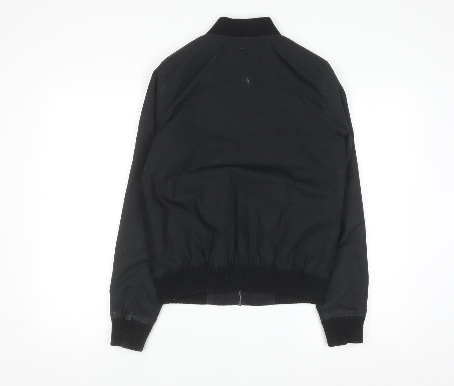 Topman Men's Black Bomber Jacket XS Cotton Zip Casual