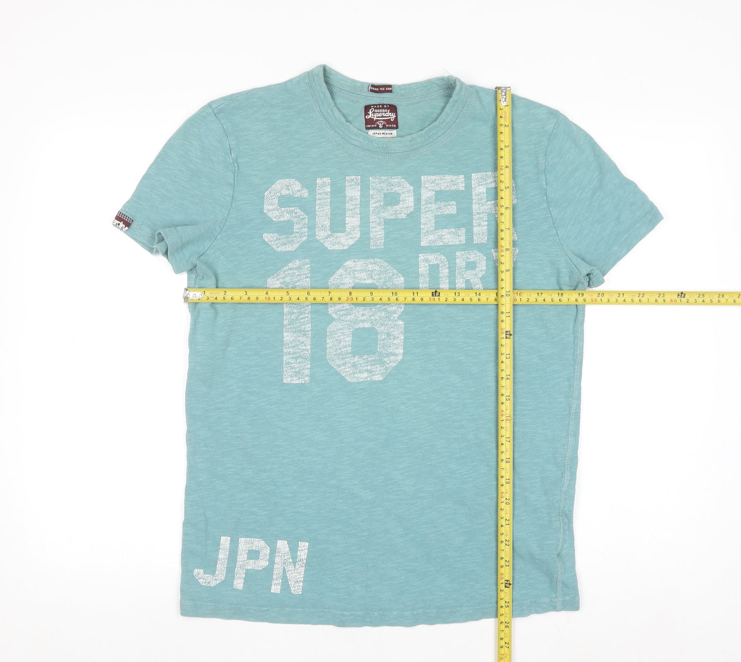 Superdry Men's Green Graphic Print Crew Neck Cotton T-Shirt Size M