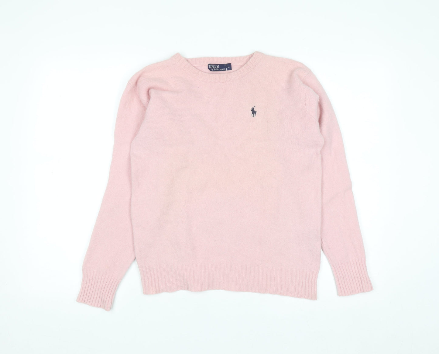 Polo Ralph Lauren Womens Pink Lambswool Crew Neck Jumper L