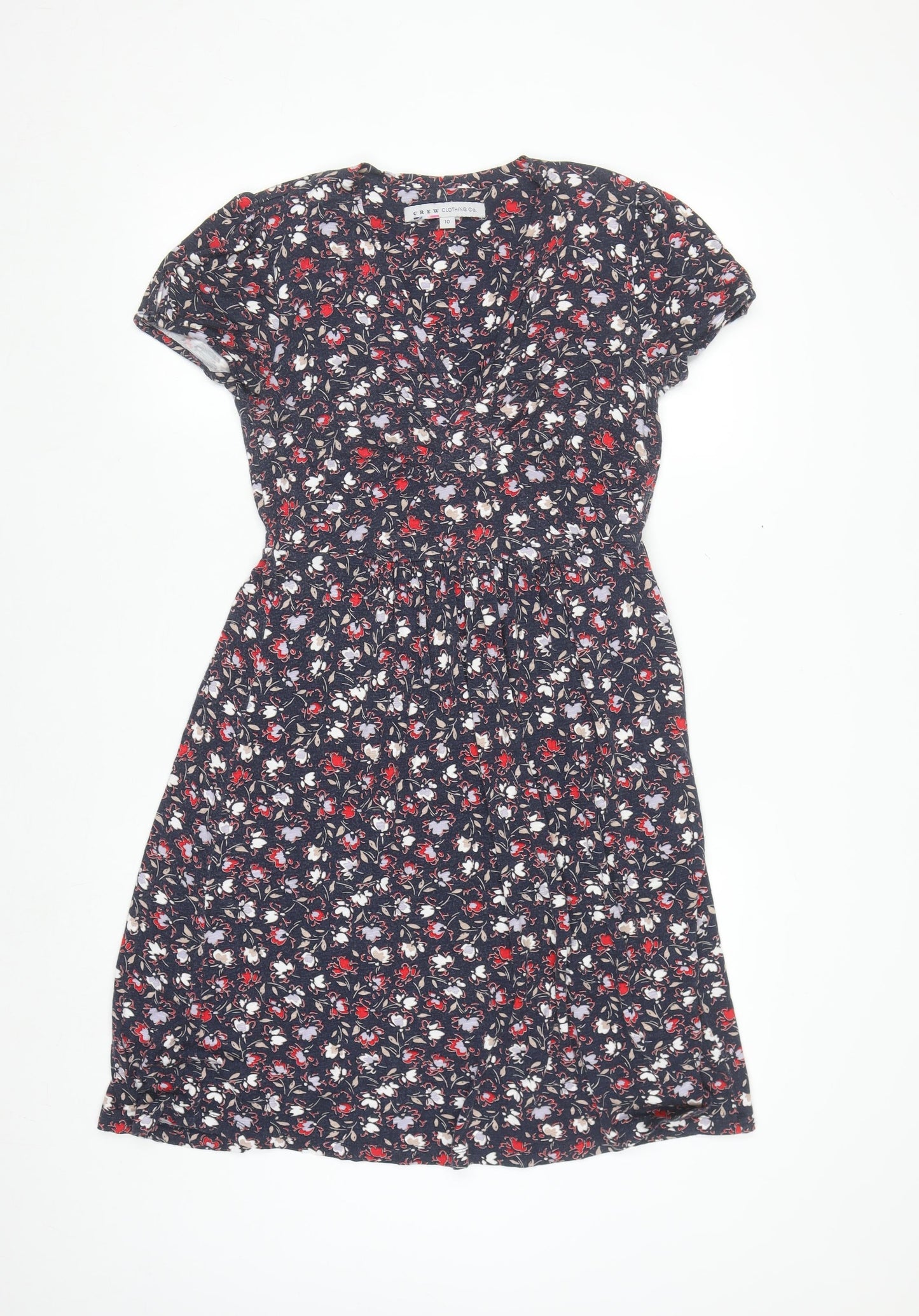 Crew Clothing Co. Women's Multicoloured Floral Fit & Flare Dress Size 10