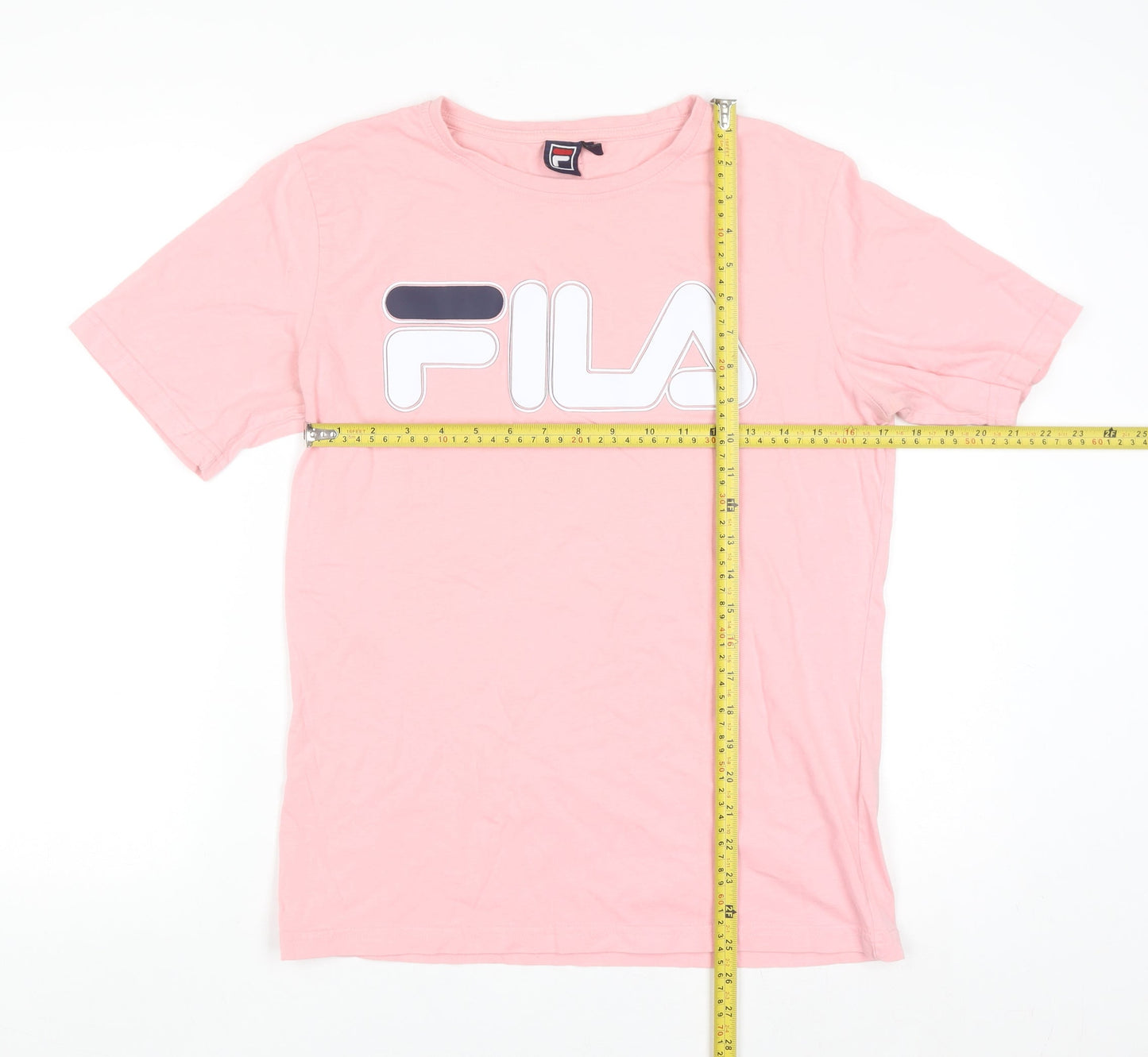 FILA Womens Pink Cotton Short Sleeve Basic Logo T-Shirt Size M