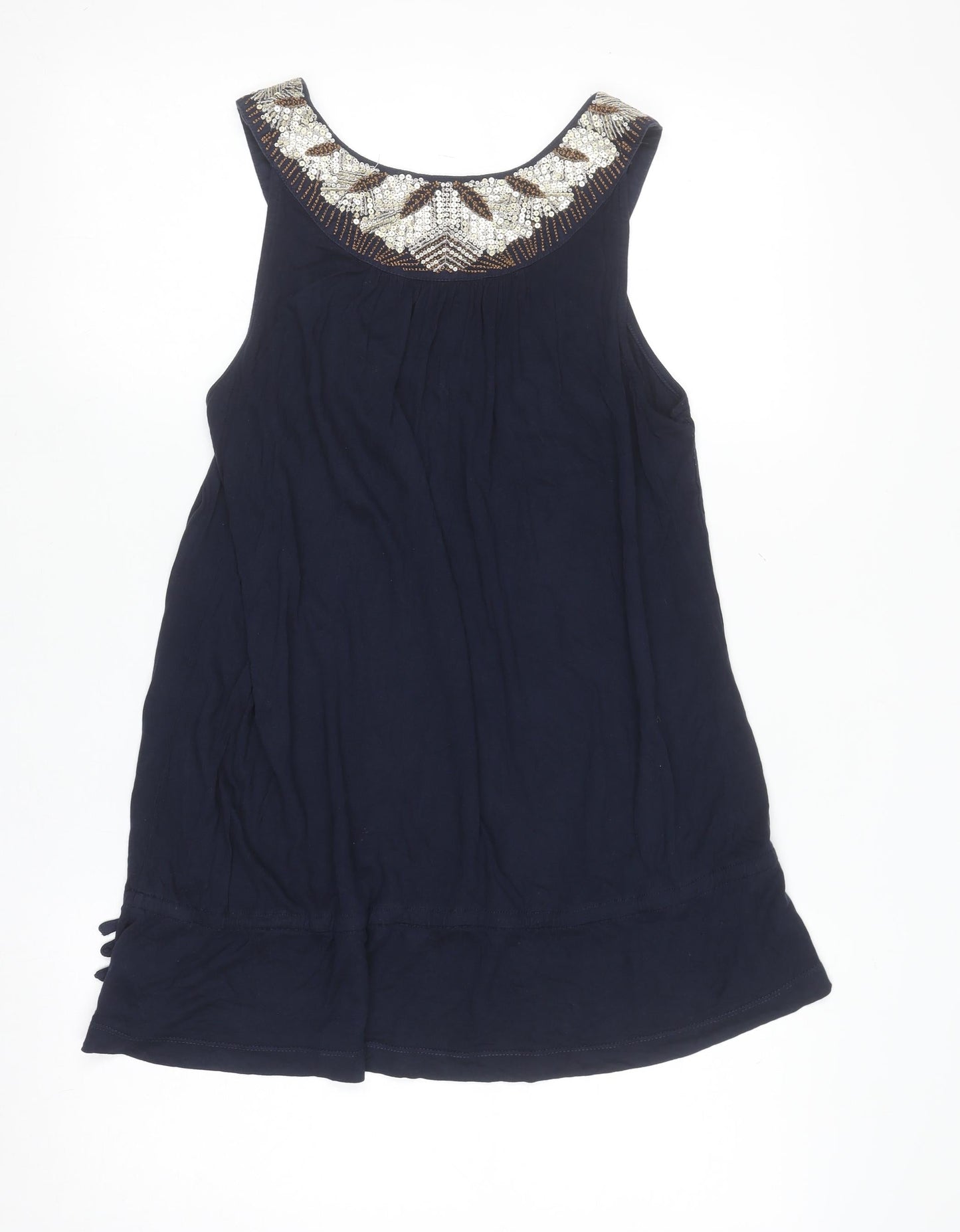 Monsoon Women’s Blue Beaded Tunic Tank Top Size 12