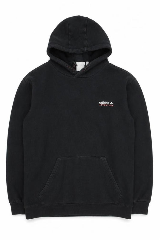 Adidas Adventure Black Cotton Hoodie Womens XL Pullover Logo Sweatshirt