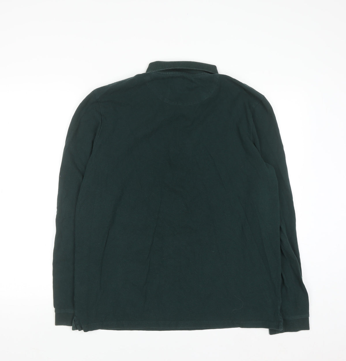 Lyle & Scott Men's Green Long Sleeve Cotton Polo Shirt XL