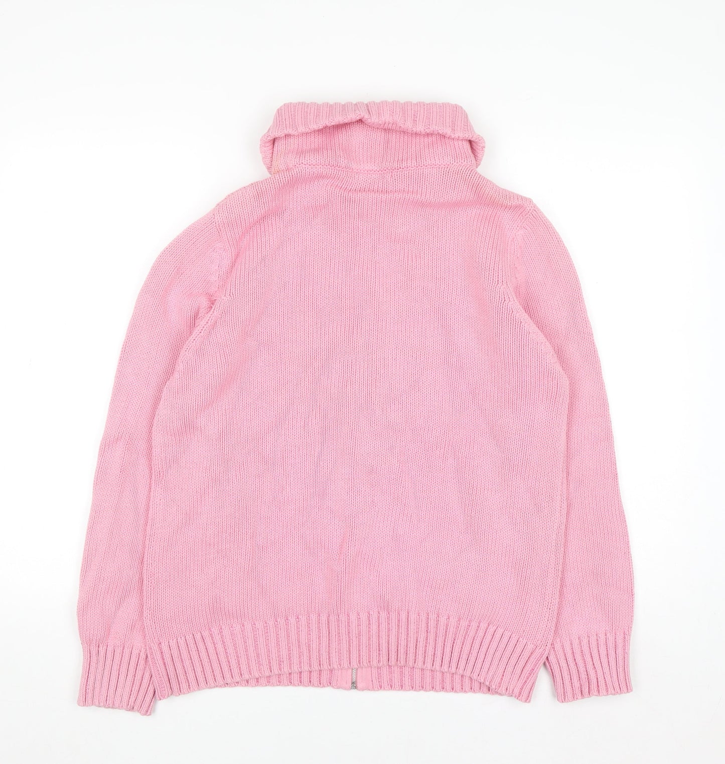 Marks and Spencer Women’s Pink Full Zip Cotton Blend Cardigan UK 18