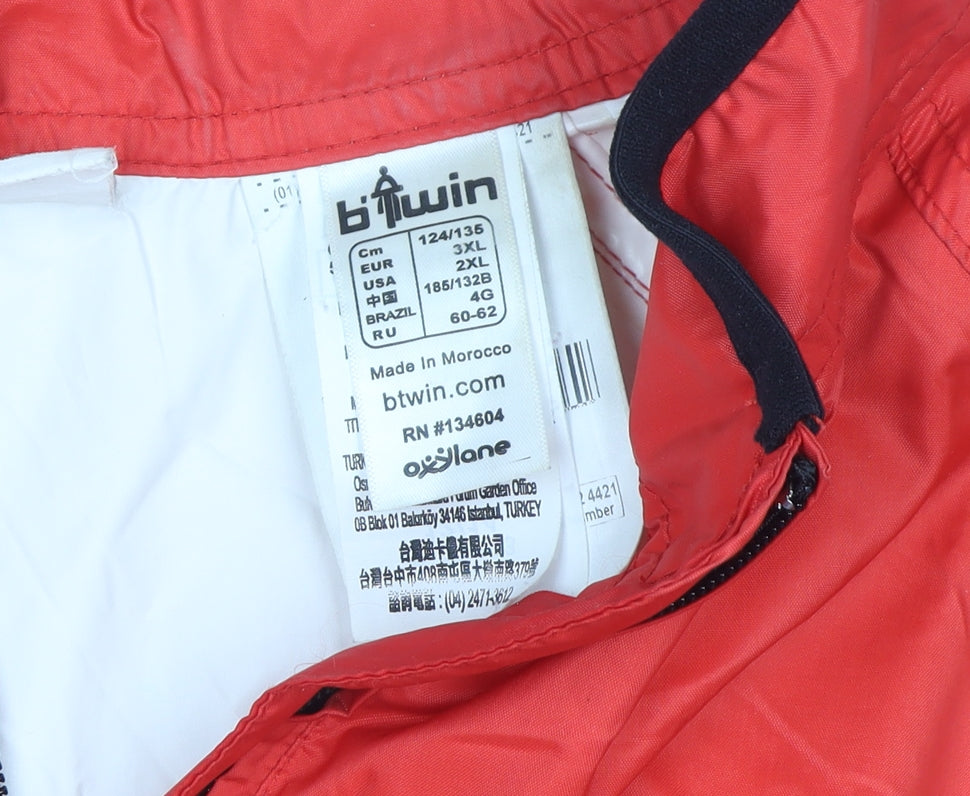 B'Twin Men's Red 2XL Windbreaker Cycling Jacket Lightweight