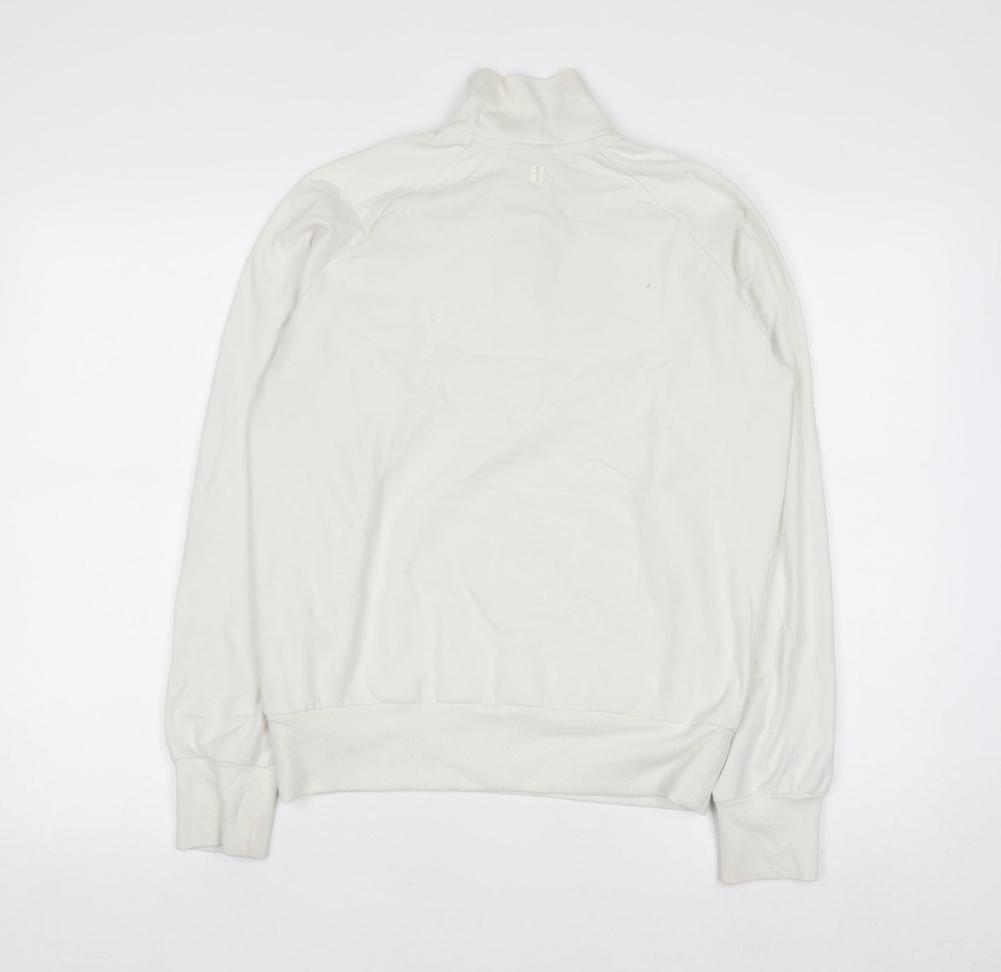 Sweaty Betty Women's White 1/2 Zip Pullover Sweatshirt Size 10