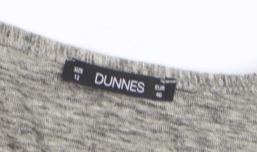 Dunnes Women Grey V-Neck Short Sleeve Blouse Size 12
