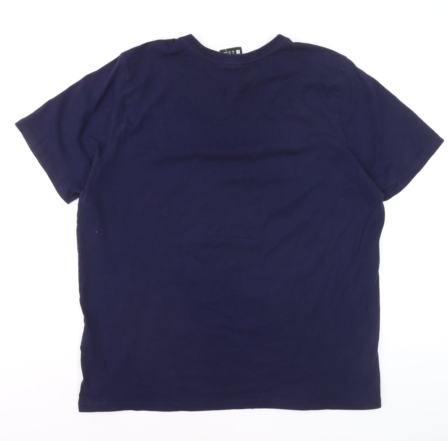 Everlast Men's Blue Graphic Print Crew Neck Cotton T-Shirt XL