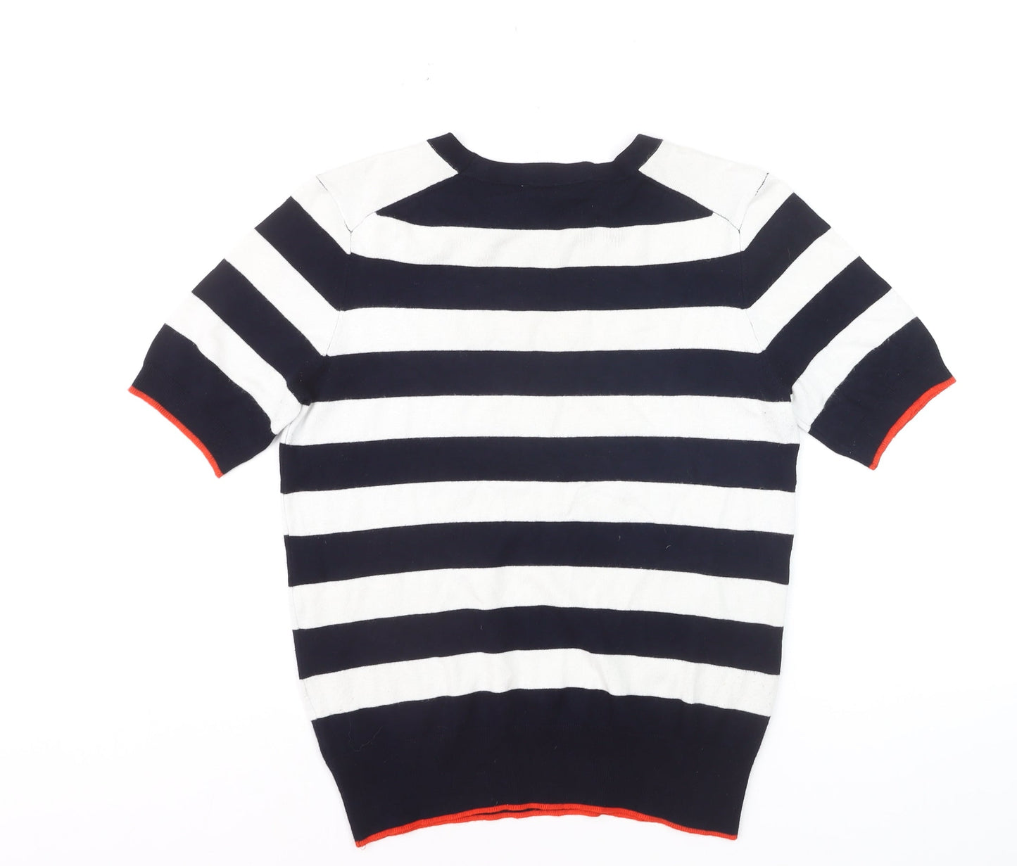 ZARA Women’s Multicoloured Striped Short Sleeve Knit Jumper Size 12