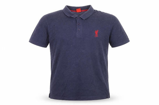 LFC Men's Blue Collared Short Sleeve Cotton Polo Shirt M