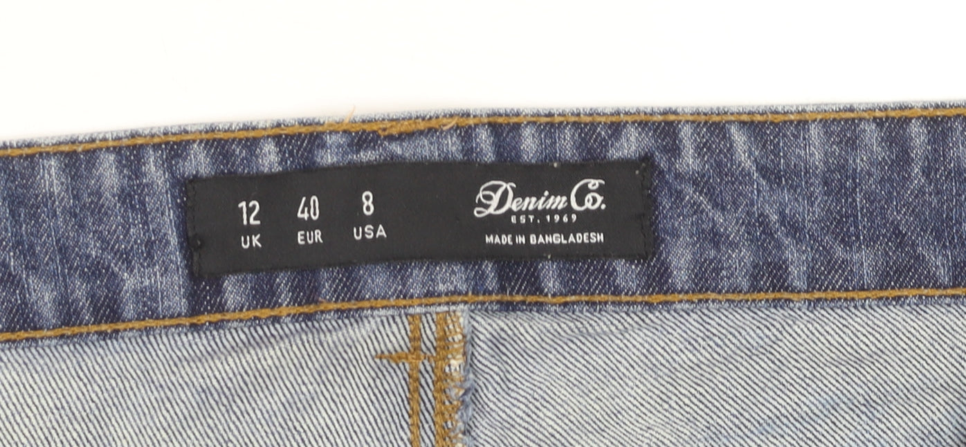 Denim Co. Women Blue Tie-Dye Hot Pants Denim Shorts Size 12