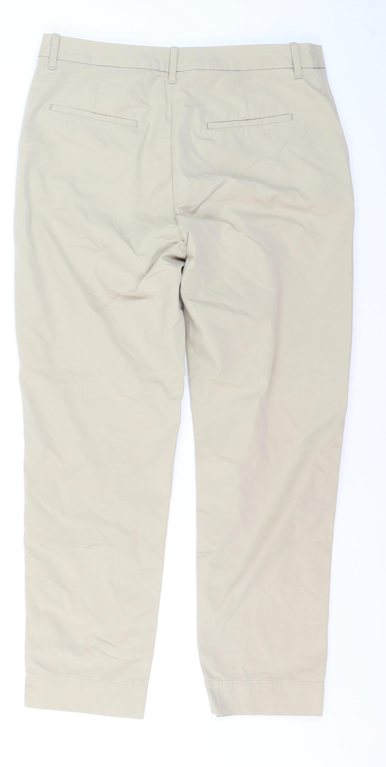 Marks and Spencer Womens Beige Chino Trousers Size 12 Regular