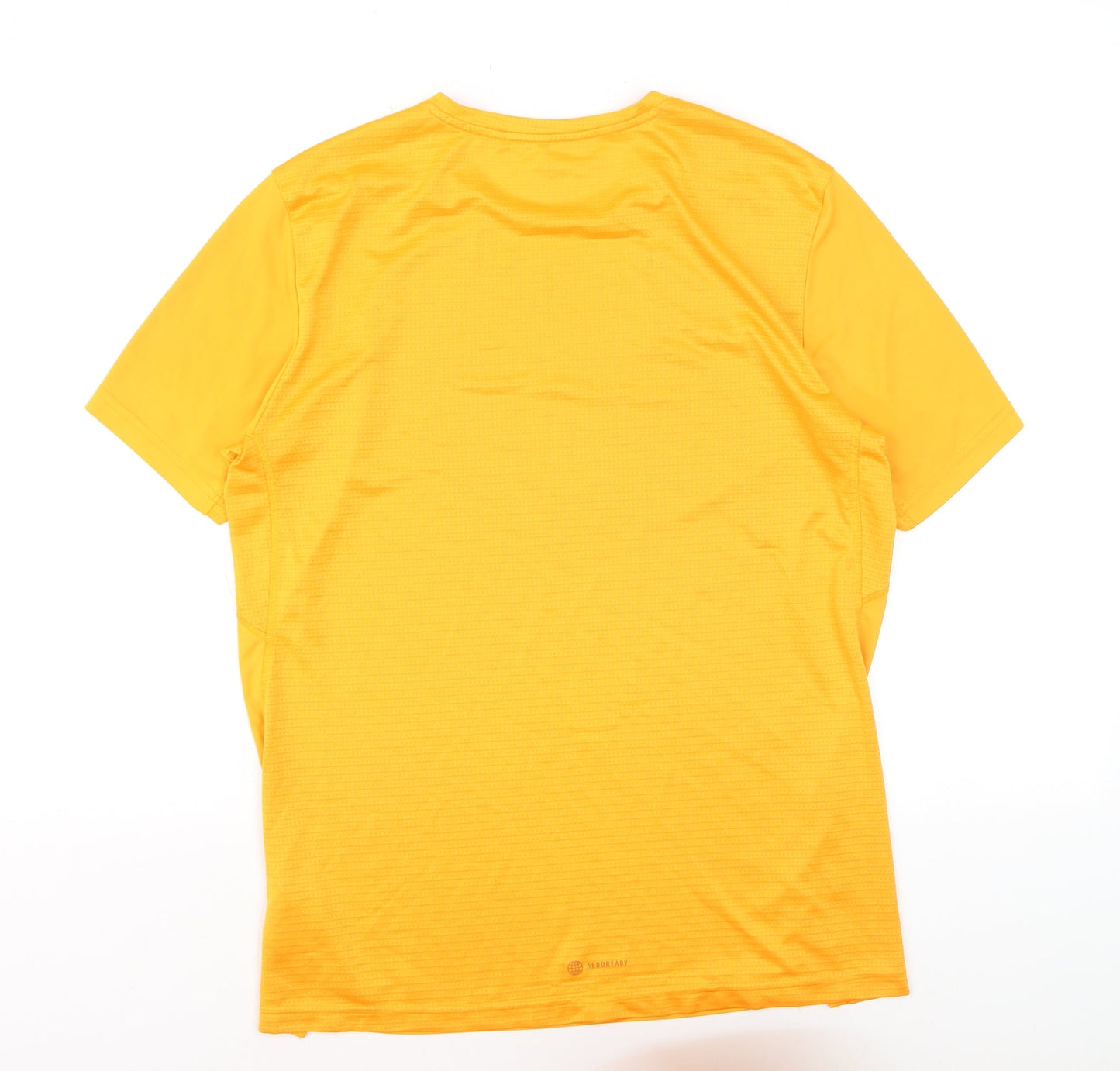 Adidas Men's Yellow Running T-Shirt M Moisture Wicking Active Top