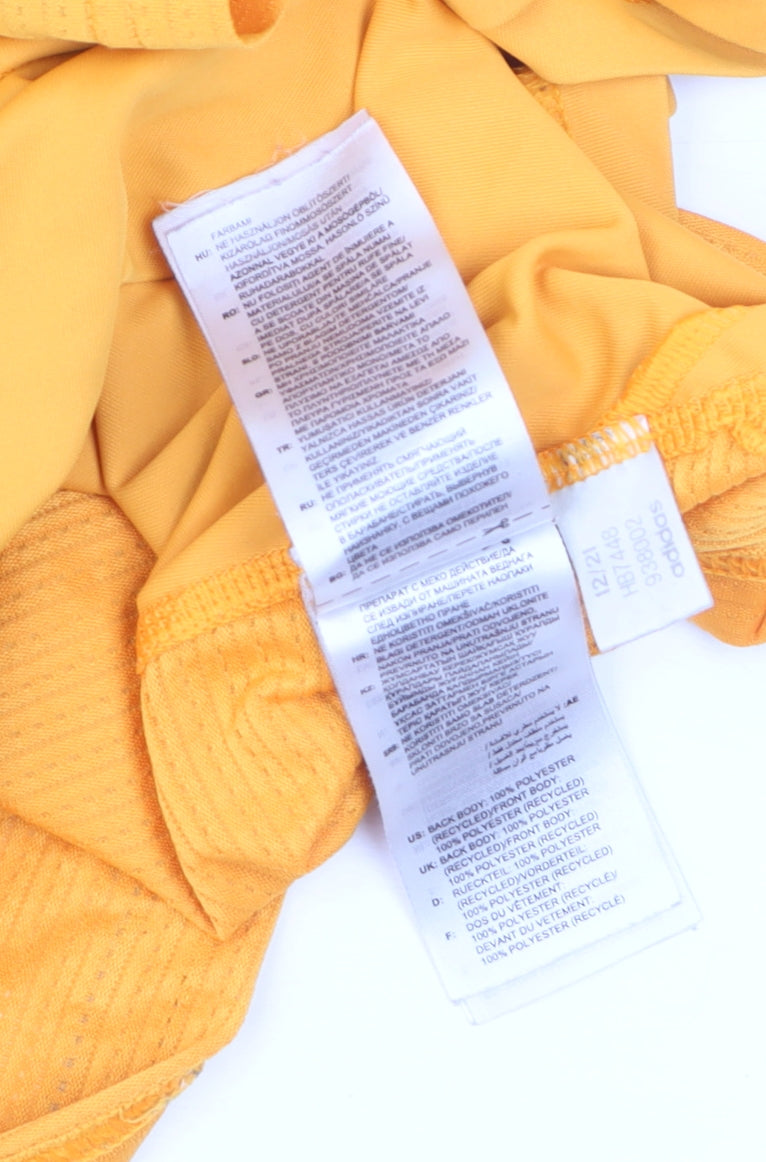 Adidas Men's Yellow Running T-Shirt M Moisture Wicking Active Top
