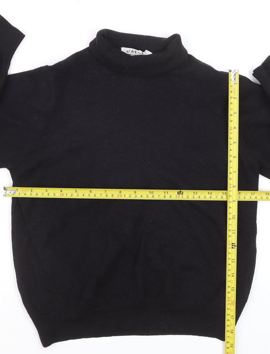 Jaeger Women's Black Roll Neck Merino Wool Jumper Size 12