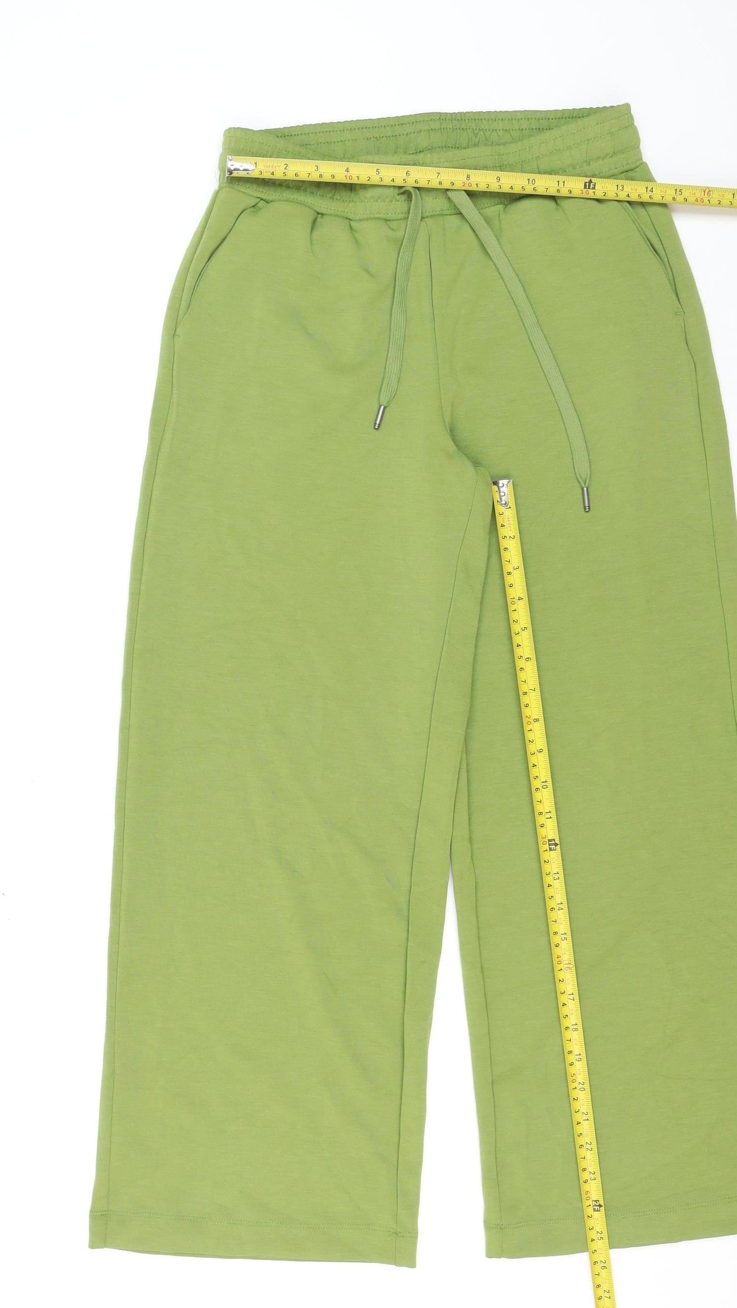 Soya Concept Women’s Green Wide-Leg Trousers Size M Cotton Blend