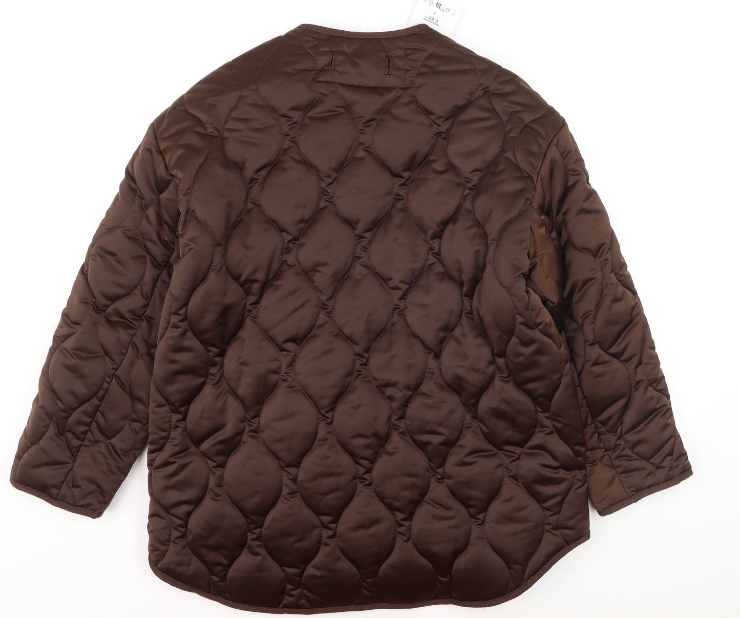 ZARA Women Brown Quilted Padded Mid-Length Jacket XS