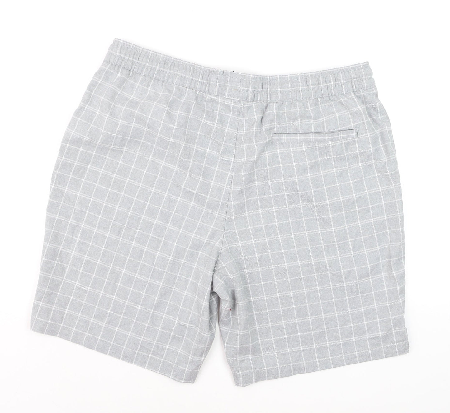 Denim Co. Men Grey Check Bermuda Shorts XL Cotton Casual