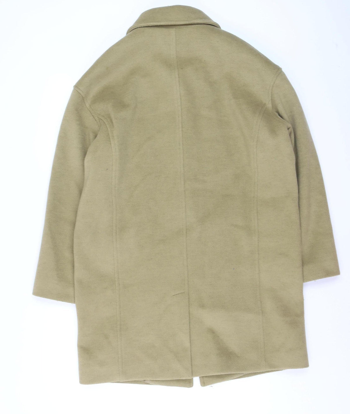 Marks and Spencer Women's Beige Wool Blend Mid-Length Overcoat Size 12
