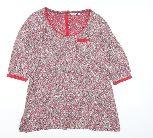 FatFace Women’s Red Floral Cotton Tunic Blouse Size 14