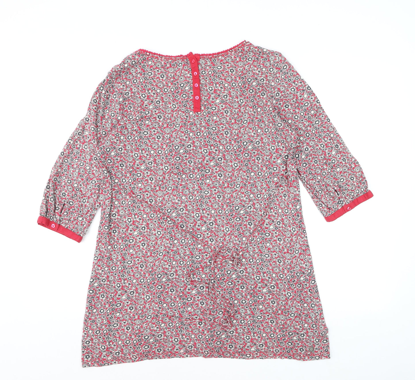 FatFace Women’s Red Floral Cotton Tunic Blouse Size 14