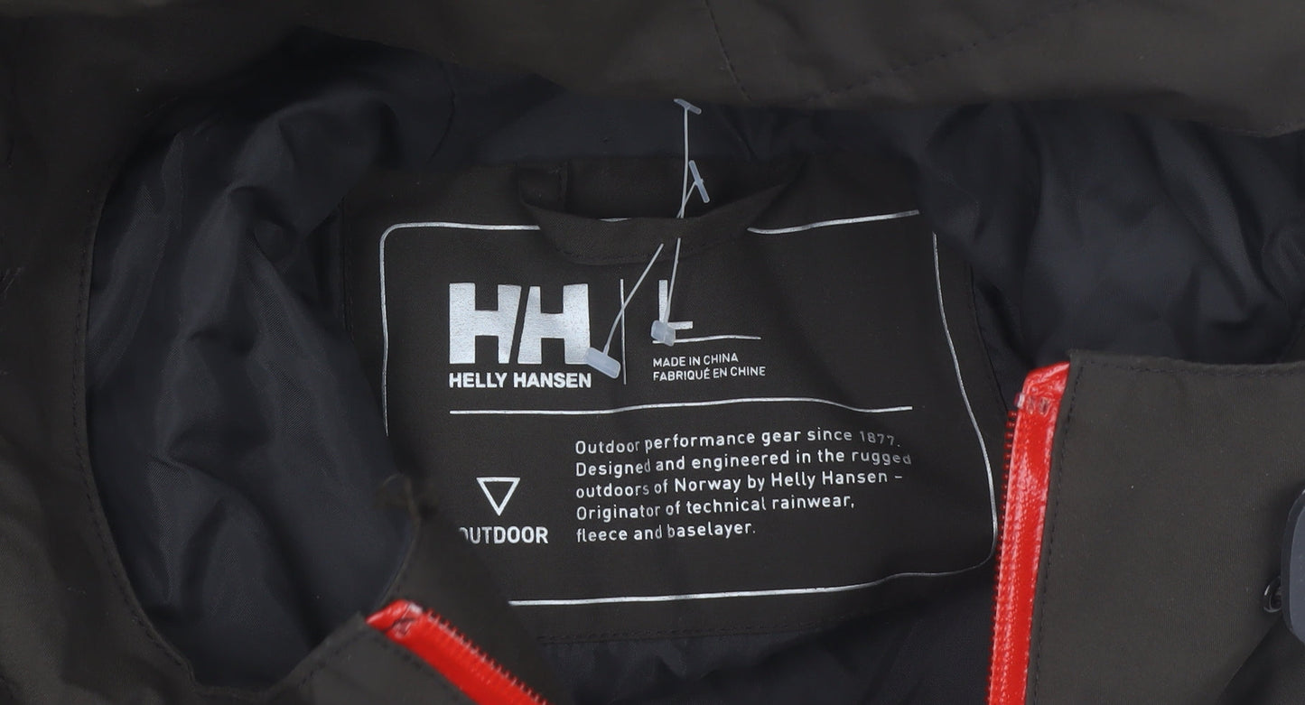 Helly Hansen Men's Black Hooded Waterproof Outdoor Jacket L