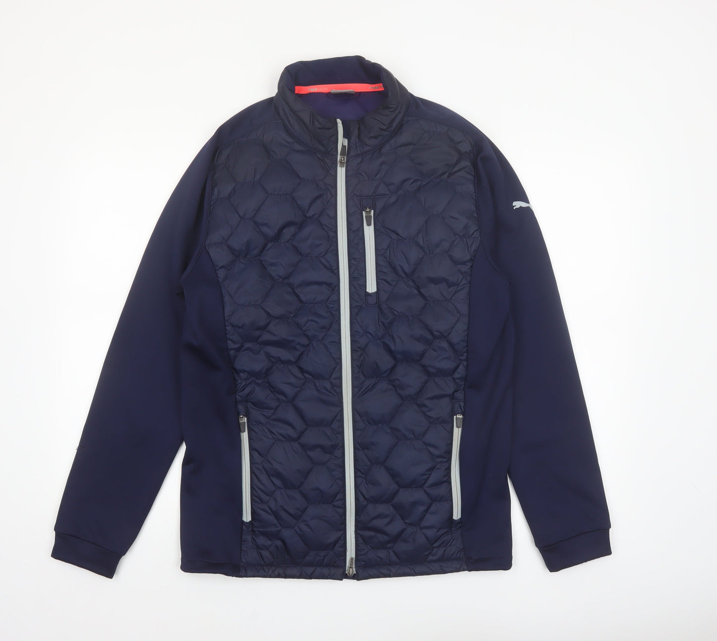 Puma Men’s Blue Softshell Quilted Puffer Jacket Size M