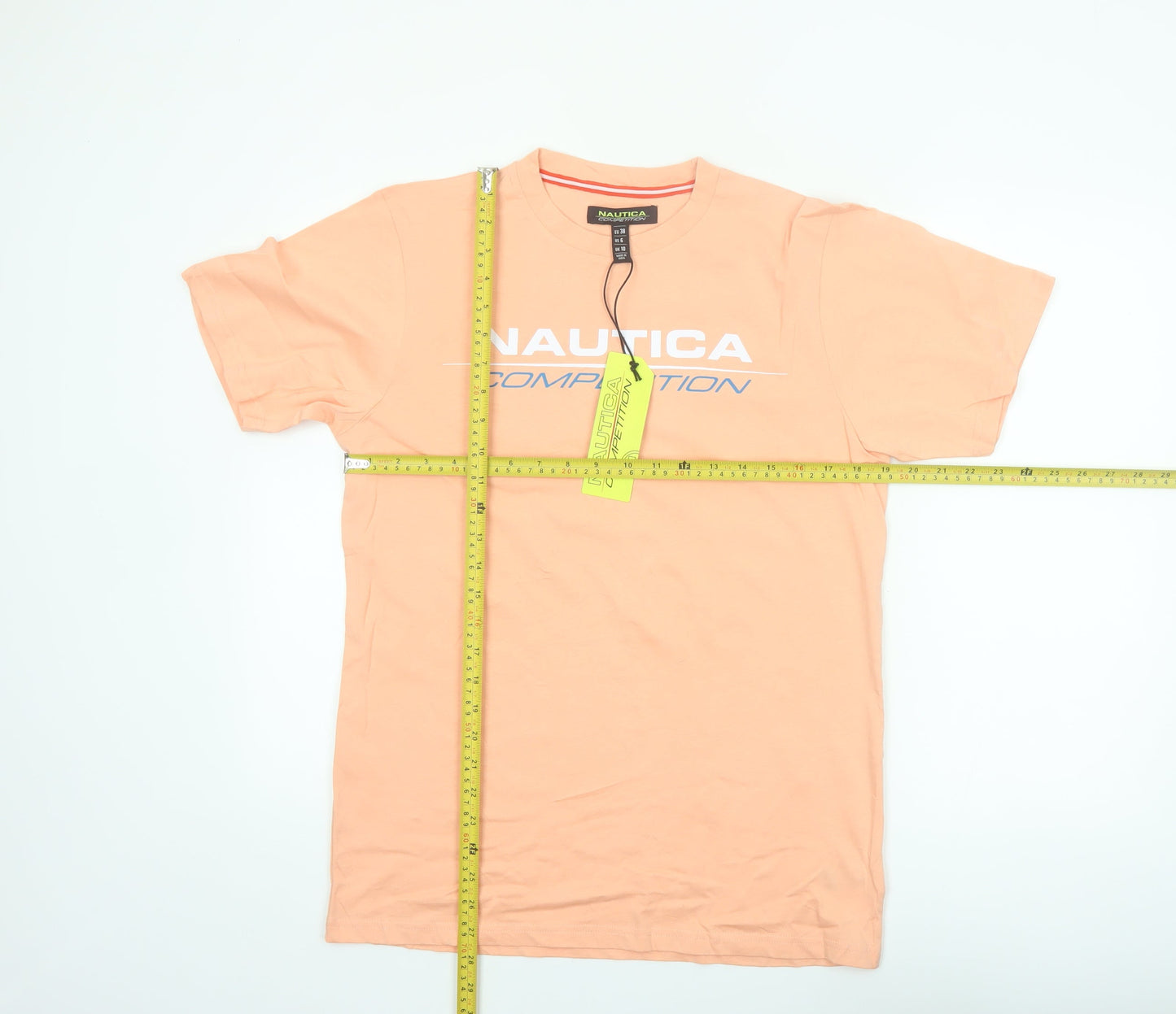 Nautica Women Orange Regular Fit Cotton Short Sleeve T-Shirt UK 10