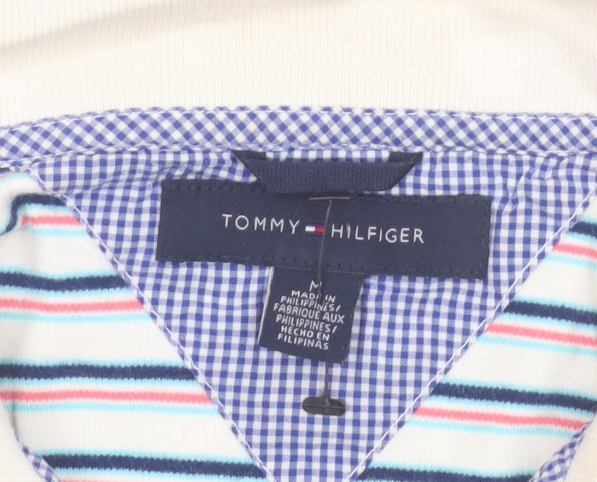 Tommy Hilfiger Men's Multicoloured Striped Cotton Polo Shirt M