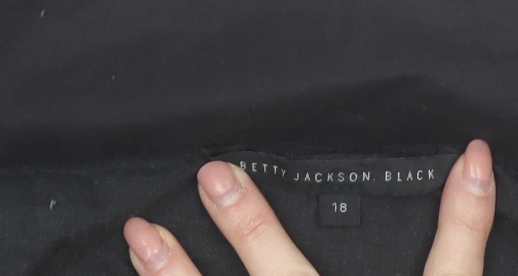 Betty Jackson Black Women's Size 18 A-Line Knee Length Cotton Skirt