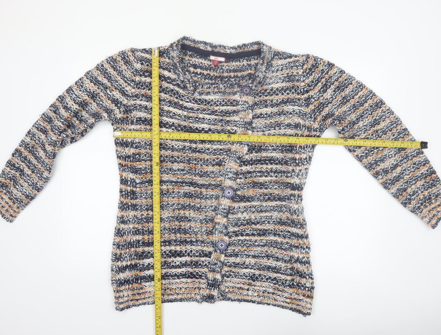 Joe Browns Women Multicoloured Chunky Knit Button Cardigan Size 16