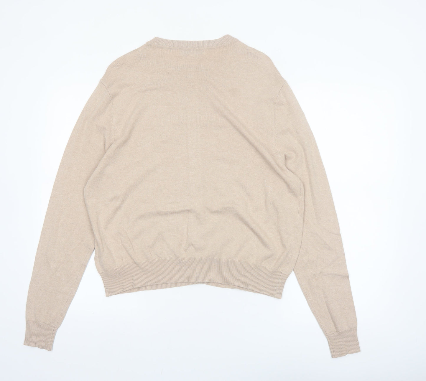 Marks and Spencer Women’s Beige Cardigan Size 14 Crew Neck Knit