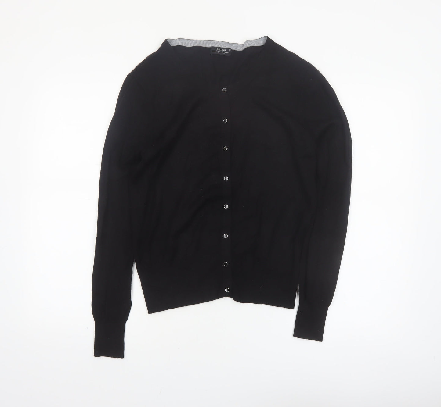 Papaya Women’s Black Size 14 Button Cardigan Knit Jumper