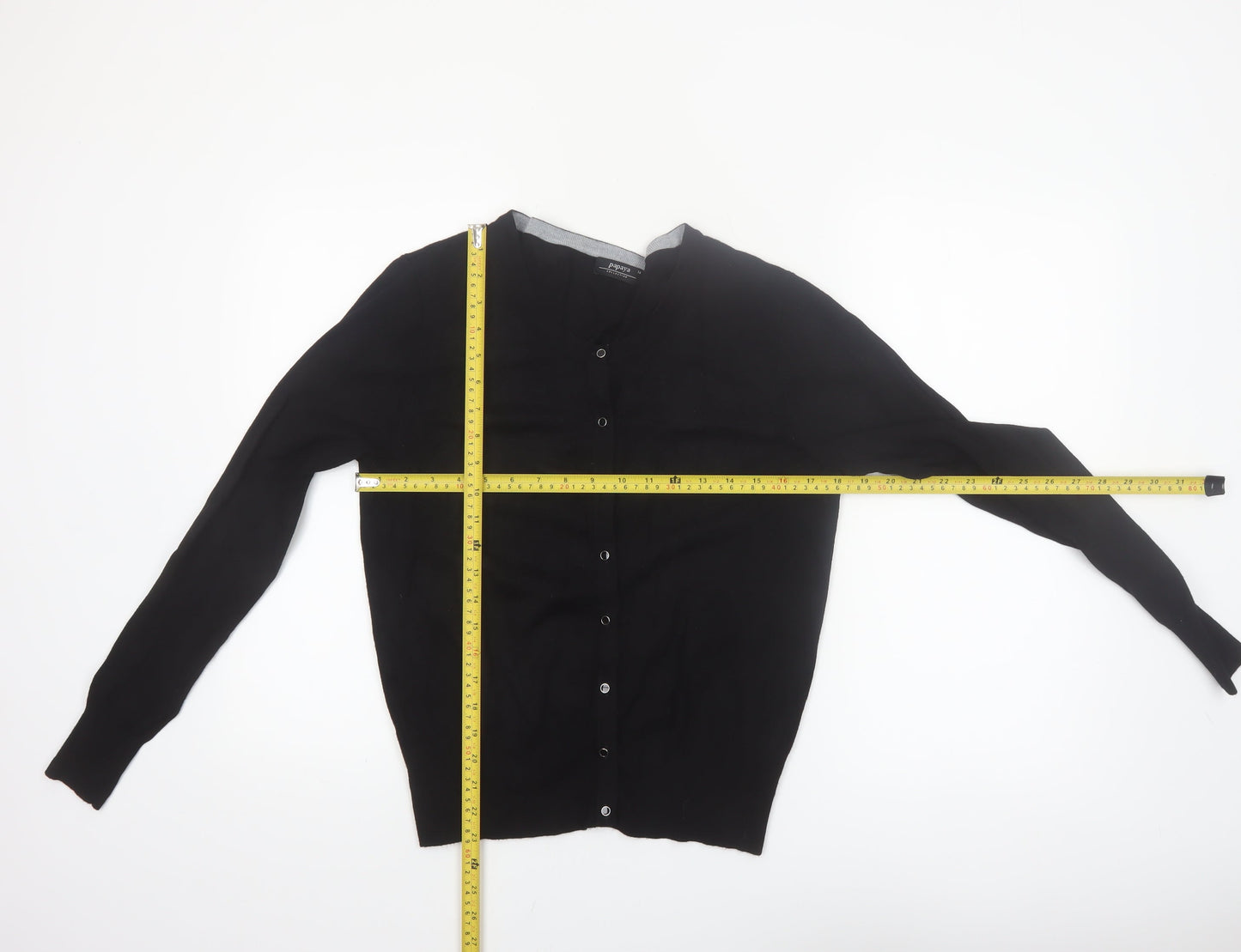Papaya Women’s Black Size 14 Button Cardigan Knit Jumper