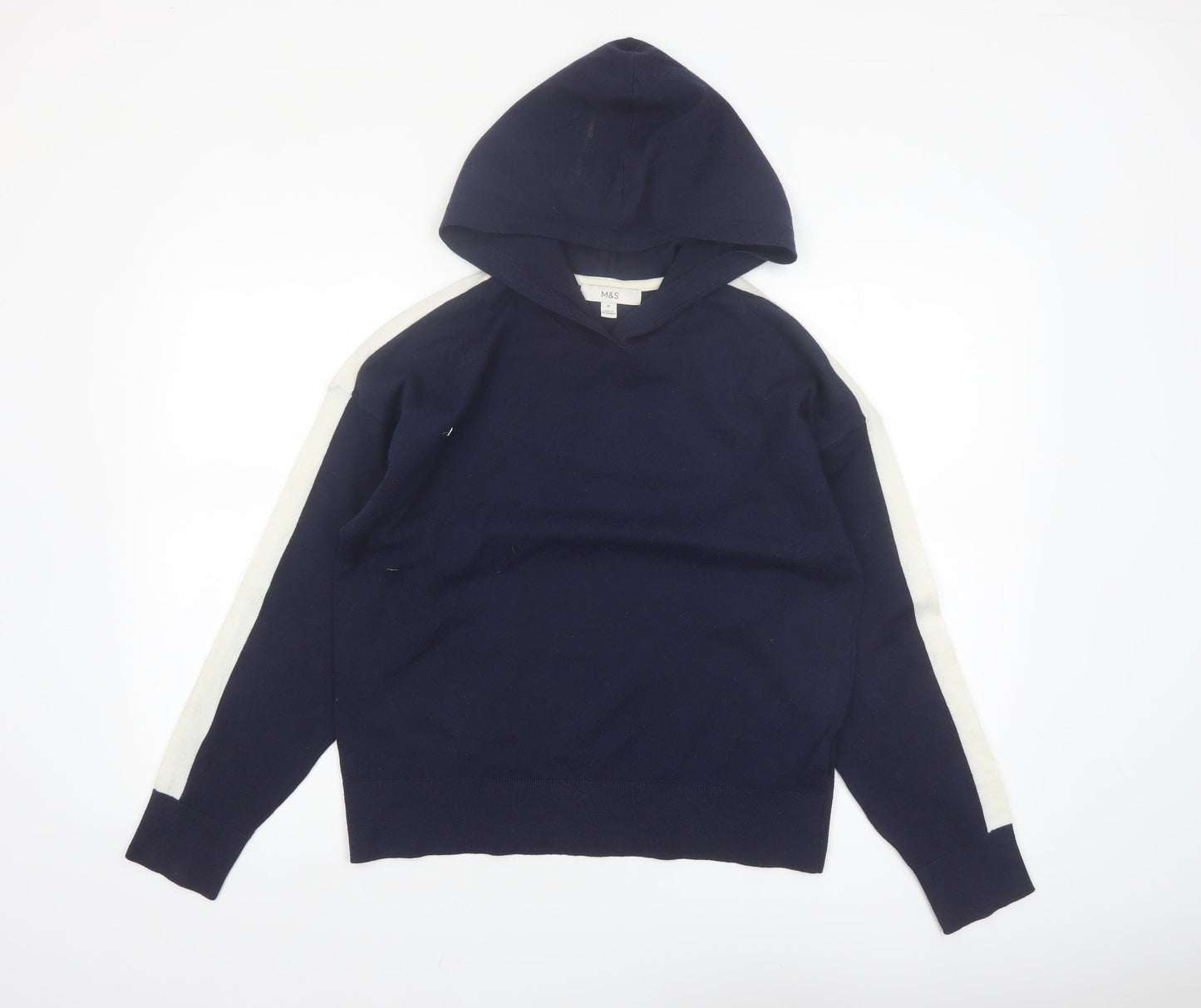 Marks and Spencer Women Blue Hooded Pullover Jumper M