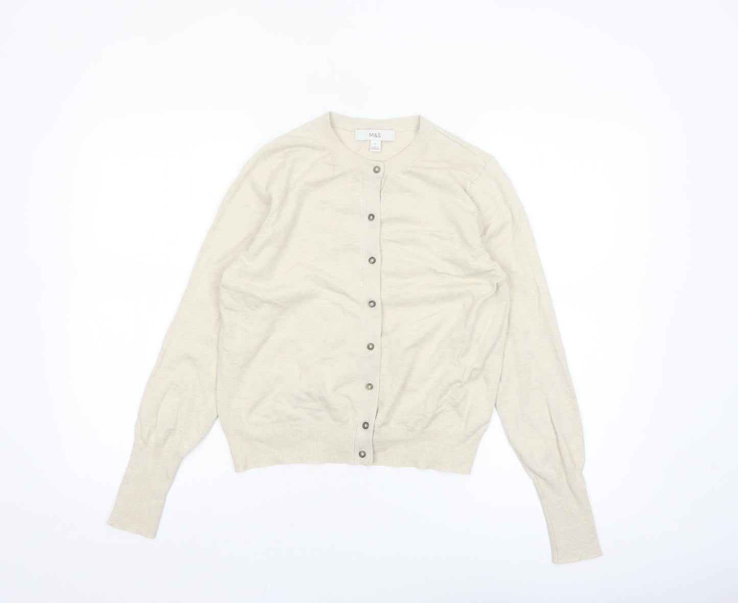 Marks and Spencer Women’s Beige Size 12 Button Cardigan