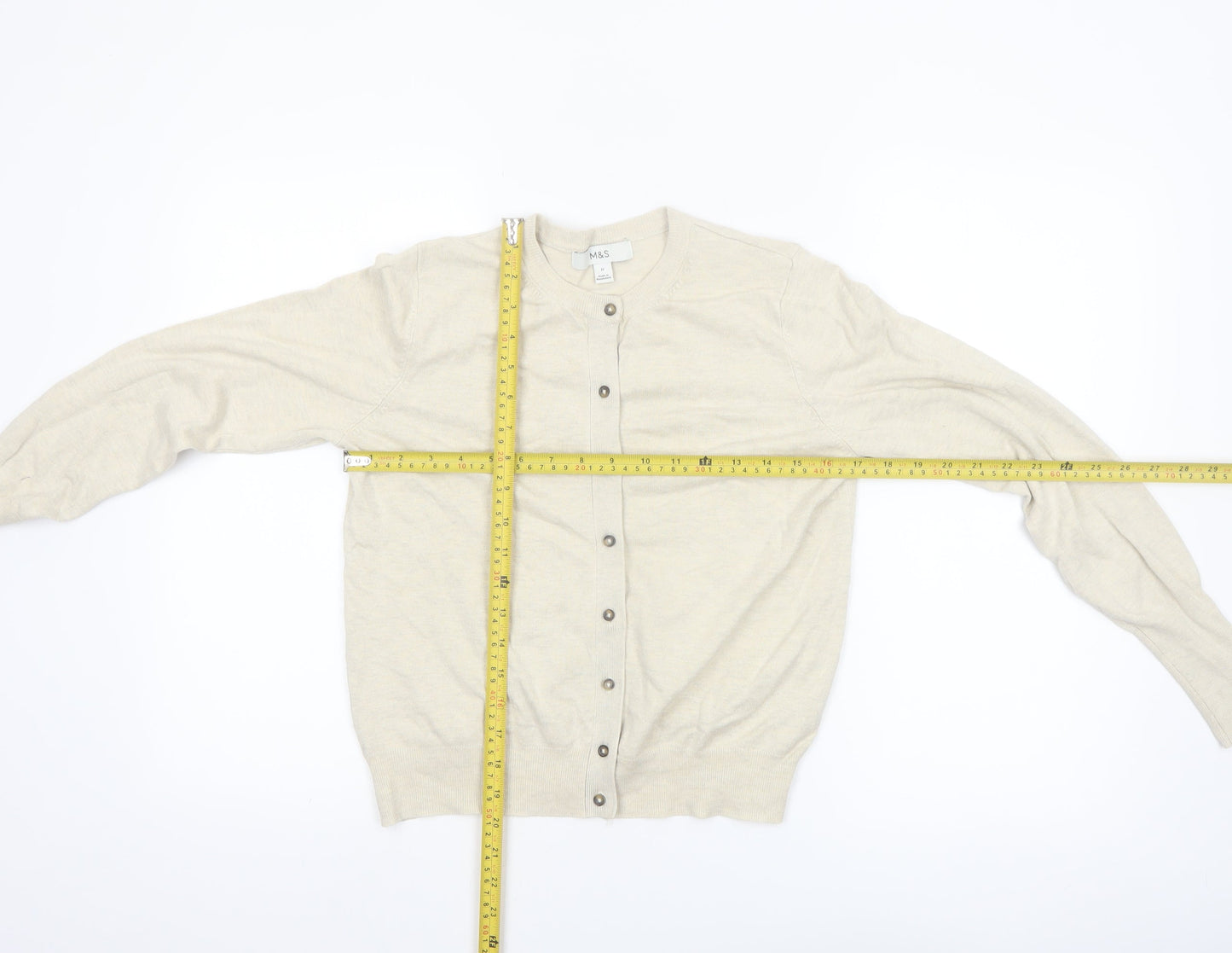 Marks and Spencer Women’s Beige Size 12 Button Cardigan