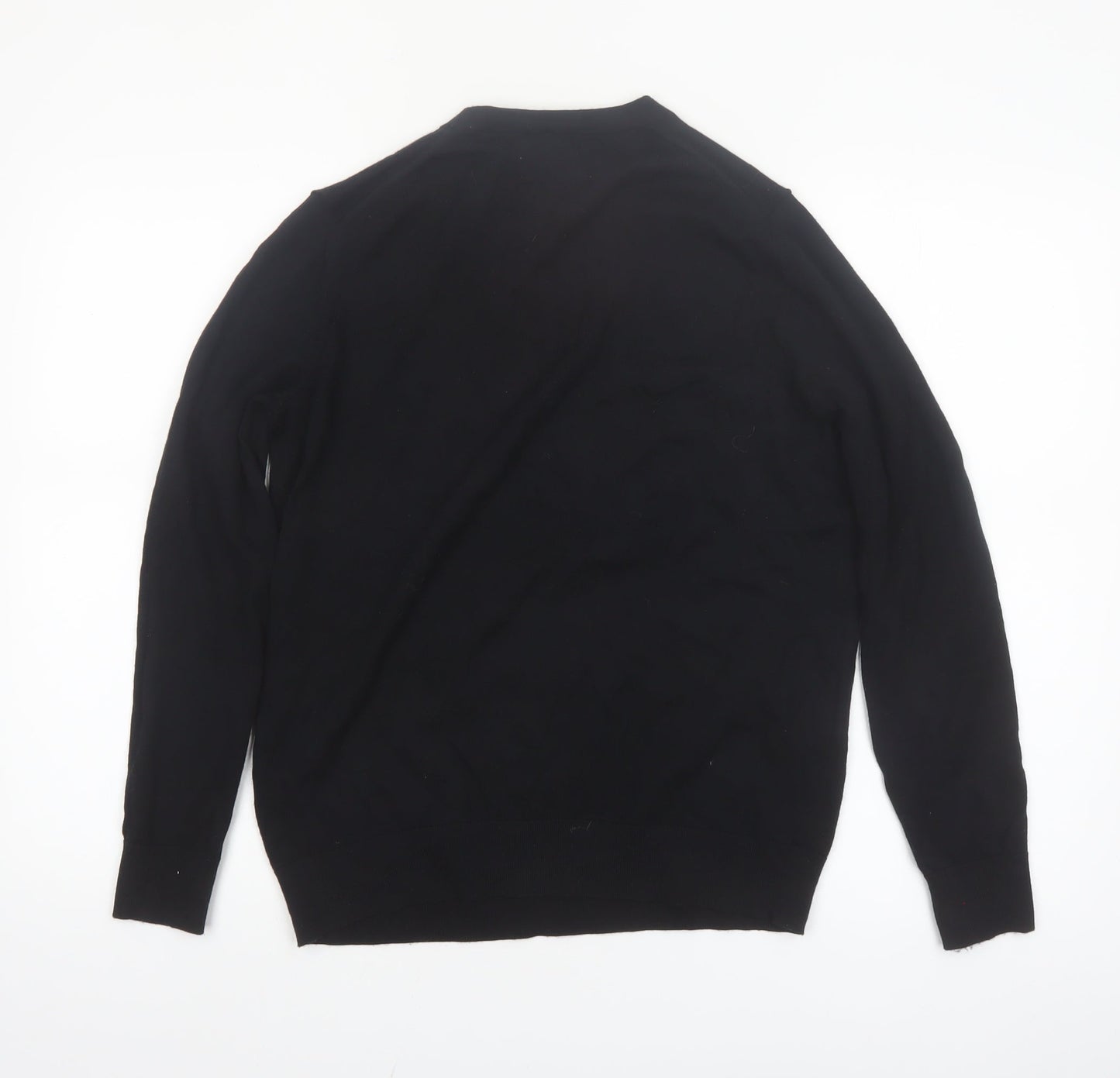 Marks and Spencer Womens Black Merino Wool Crew Neck Jumper Size 12