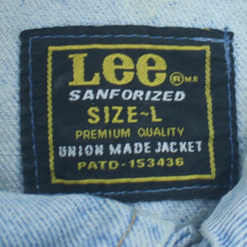 Lee Men's Blue Denim Rider Jacket Size L Classic Regular Fit